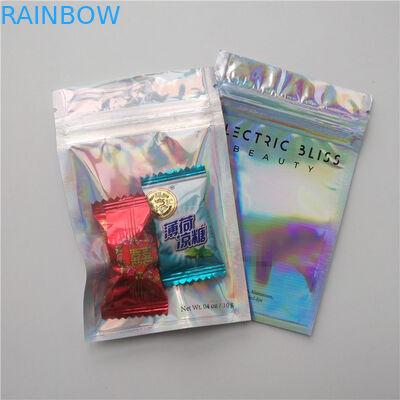 Plastic Food Coffee Edible Holographic Makeup Bag Transparent Hologram Bags