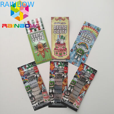 Mini Mylar k Bags , Mylar Food Packaging Exotic Carts Vape Cartridge Holographic