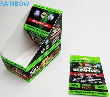 Printed Zipper Resealable Plastic Bag Packaging Cbd Gummy Candy Pouch Glossy Surface