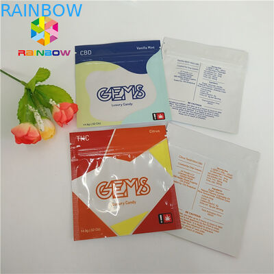 Three Side Sealed Printed Plastic Bags Gummy Candy Packaging Customized With k