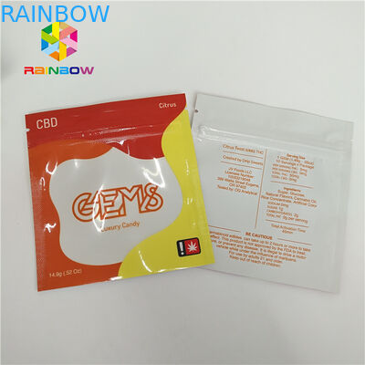 Three Side Sealed Printed Plastic Bags Gummy Candy Packaging Customized With k