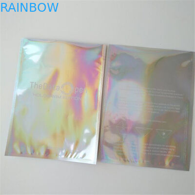 Garment Holographic Foil Pouch Packaging k Clear Front For Sock / Underwear