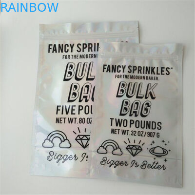 Garment Holographic Foil Pouch Packaging k Clear Front For Sock / Underwear