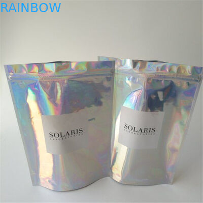 Garment Holographic Foil Pouch Packaging k Clear Front For Sock / Underwear