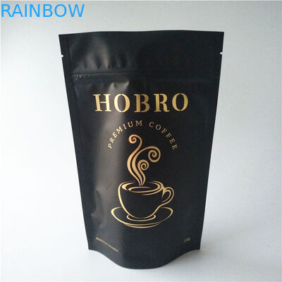 Resealable Tea Bags Packaging Aluminum Foil Stand Up Coffee Bag With Valve