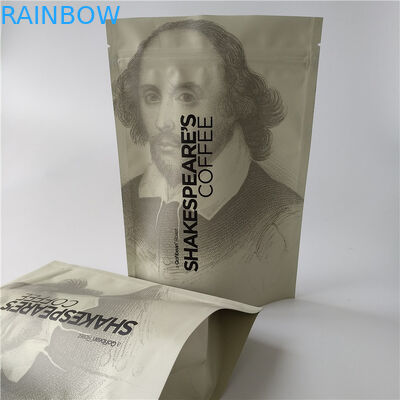 Resealable Tea Bags Packaging Aluminum Foil Stand Up Coffee Bag With Valve