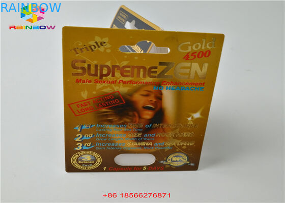 Sex Pill Blister Card Packaging 3D Display Box Capsule Paper Box With Double Hole