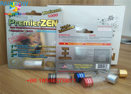 Sex Pill Blister Card Packaging 3D Display Box Capsule Paper Box With Double Hole