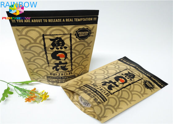 k Custom Printed Paper Bags Food Stand Up Pouch Brown Kraft Paper With Window