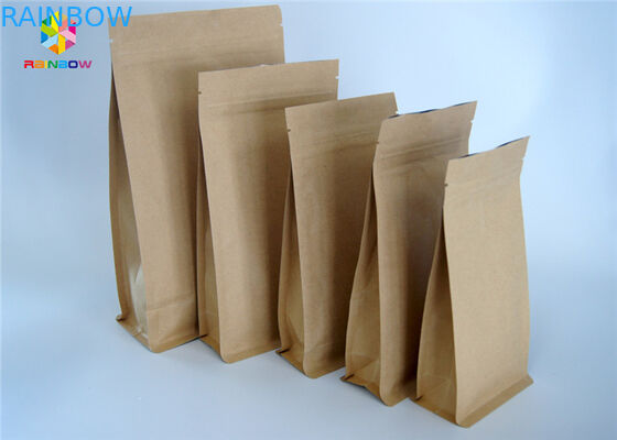 Kraft Customized Paper Bags Nut Craft Sugar Snack Food Window Packaging k
