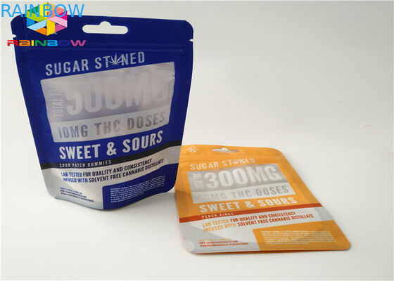 Aluminum Foil Zip Lock Plastic Bags Food Packaging Pouch Custom Size With Tear Notch