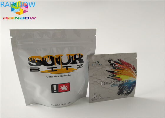 Aluminum Foil Zip Lock Plastic Bags Food Packaging Pouch Custom Size With Tear Notch