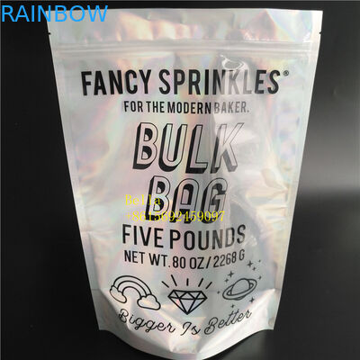 BPA Free Gravure Printing Stand Up Foil Pouch Packaging Facial Mask Holographic Laser Bag