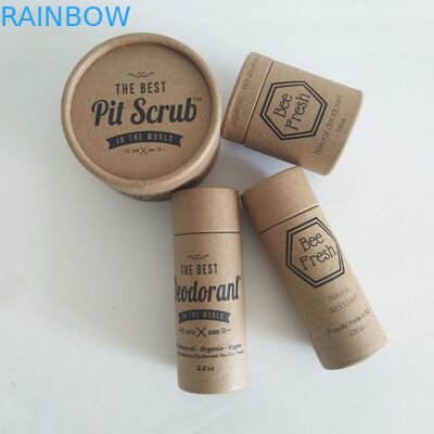 Biodegradable Cylinder Box Packaging Deodorant / Lipstick / Lip Balm Container