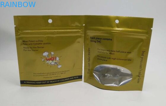 OEM Plastic Pouches Packaging 100% Organic Industrial Hemp Food Chill Gummy Bag