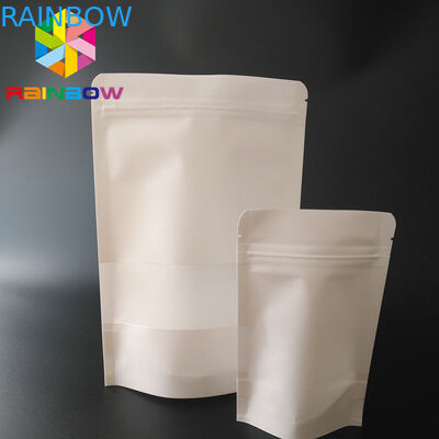 White Kraft Paper Cookies Bags Packaging  , Foil Bag Packaging Matte Surface Finish