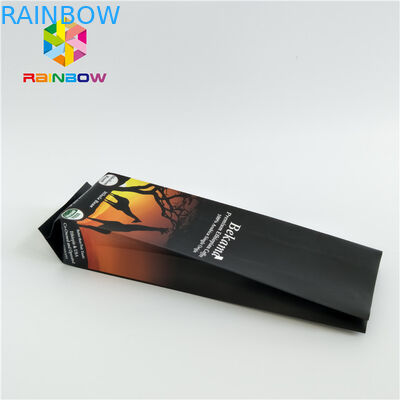 Kraft Paper Side Gusset Stand Up Coffee Pouches , Sealed Plastic Bags Custom Printing