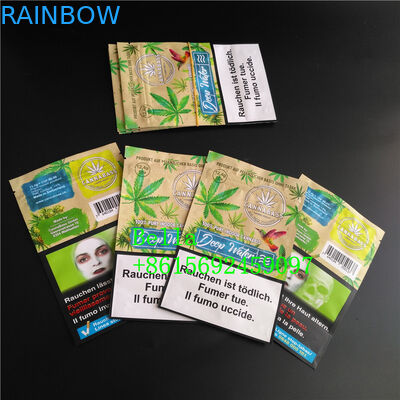 Clear Window Stand Up Zipper Pouch Custom Printing For Herbal Tea CBD Powerfood Packaging