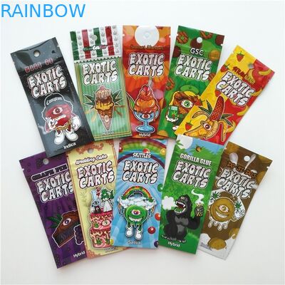 Cart Exotic Plastic Pouches Packaging Zip Lock Bag Mylar Type Custom Printing