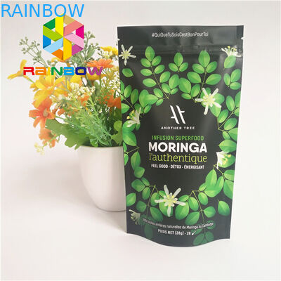 Stand Up k Plastic Pouches Packaging Aluminum Foil Lined Matcha Powder Green Tea Bag