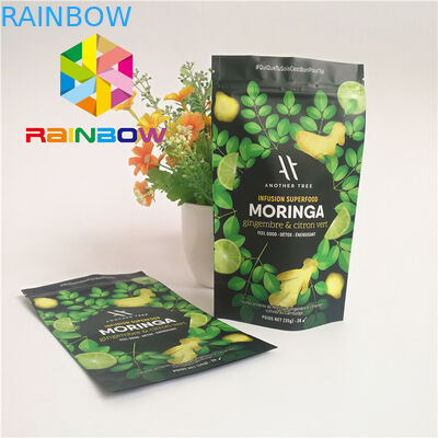 Stand Up k Plastic Pouches Packaging Aluminum Foil Lined Matcha Powder Green Tea Bag
