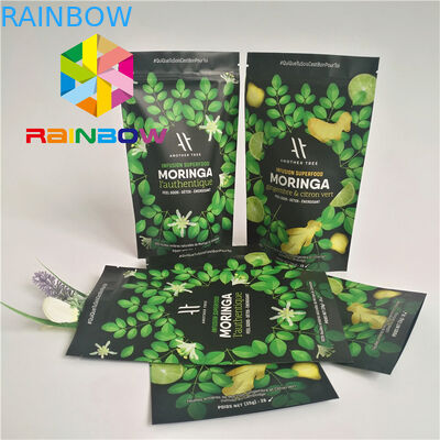 Stand Up k Plastic Pouches Packaging Aluminum Foil Lined Matcha Powder Green Tea Bag