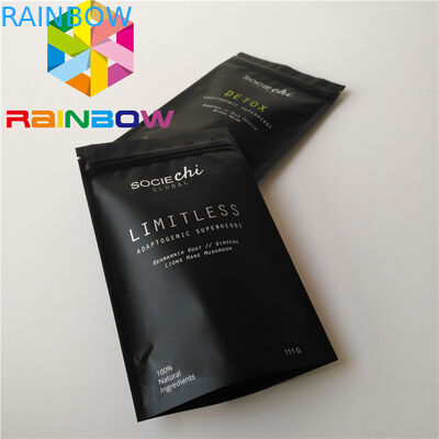 Food Grade Material Stand Up Zipper Pouch Cone Shaped Moringa Powder Bag With Foil Liner