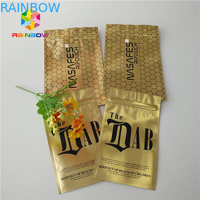Gold Royal Kratom Bali Foil k Packing Bags , Stand Up Pouch Bags For Spices Powder