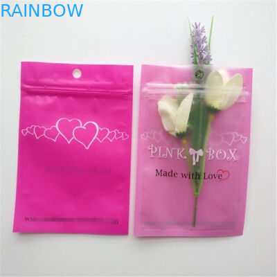 Resealable Cosmetic Packaging Bag Pink Eyelash Earrings Necklace Jewelry Zipper Pouch