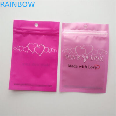 Resealable Cosmetic Packaging Bag Pink Eyelash Earrings Necklace Jewelry Zipper Pouch