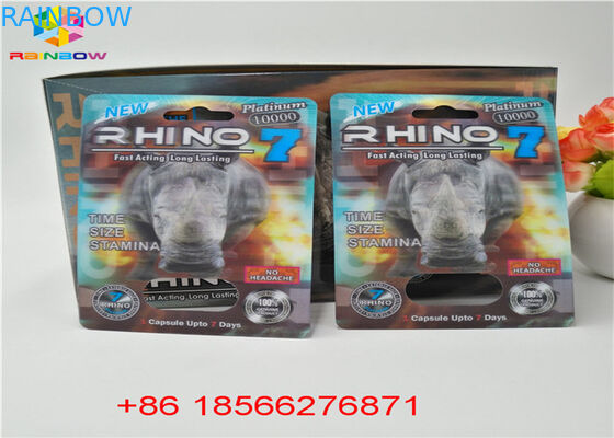 Sex Pill Blister Card Packa 3D Display Box CMYK Printing Recycled With Double Hole