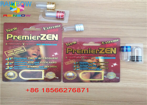 Sex Pill Blister Card Packa 3D Display Box CMYK Printing Recycled With Double Hole