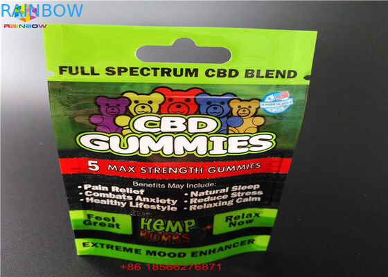CBD GUMMIES Plastic Blister Packa Bags Laminated Aluminum Sachet With Window