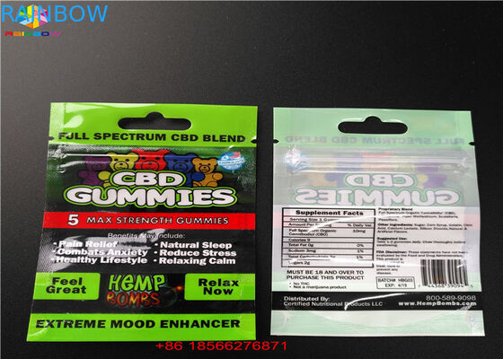 CBD GUMMIES Plastic Blister Packa Bags Laminated Aluminum Sachet With Window