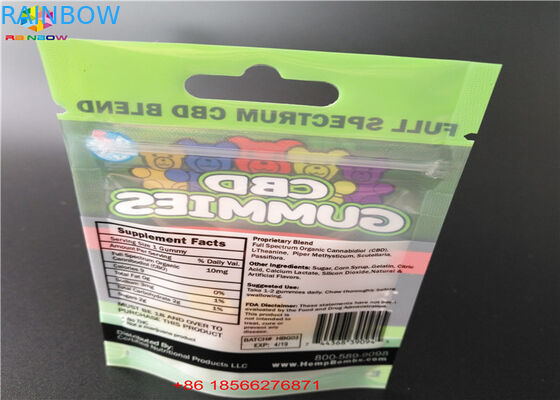 CBD GUMMIES Plastic Blister Packa Bags Laminated Aluminum Sachet With Window