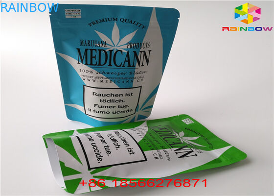 Child Proof Zipper Aluminum Foil Stand Up Pouch CBD/ Cartridge Packingfor Sugar Powder