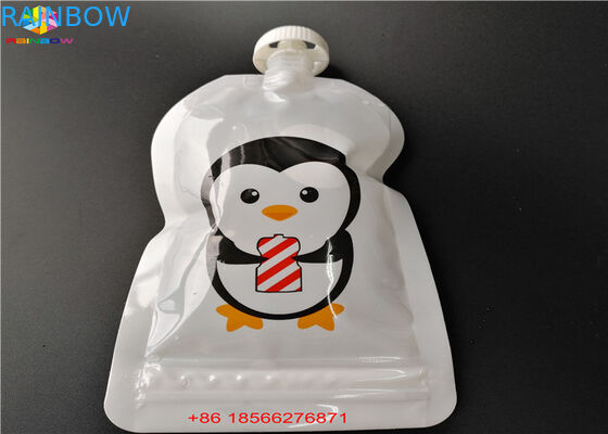 Reusable Liquid Spout Bags , Stand Up Pouches With Cap Doypack Foil Juice Spout