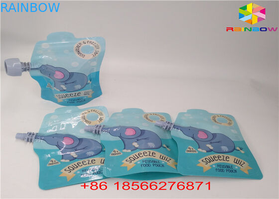 Reusable Liquid Spout Bags , Stand Up Pouches With Cap Doypack Foil Juice Spout