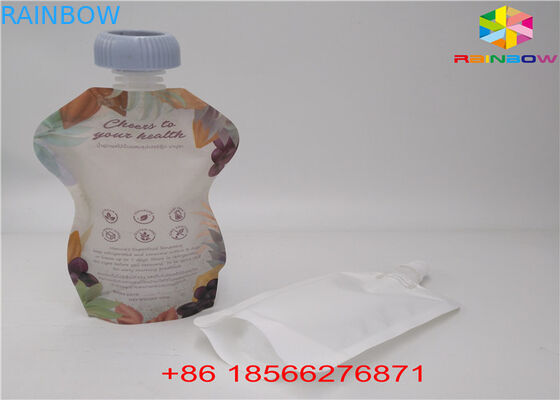 Reusable Liquid Spout Bags , Stand Up Pouches With Cap Doypack Foil Juice Spout