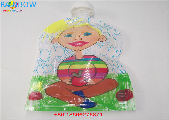 Reusable Liquid Spout Bags , Stand Up Pouches With Cap Doypack Foil Juice Spout