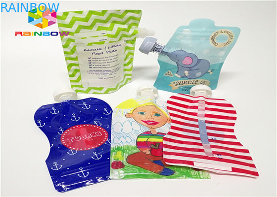 Aluminum Foil Stand Up Spout Pouch Packaging Customized Printing 120ml Plastic