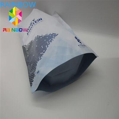 Zipper Reclosable Plastic Pouches Packaging Double Sided Matte Gold Flat Food Safe Bags