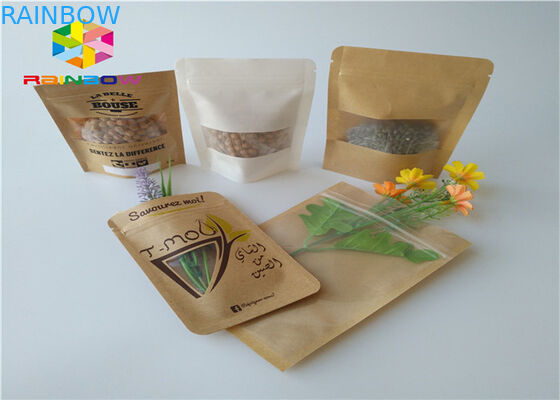 Small Aluminum Foil Zip Lock Paper Bag Packaging Pouch Doypack Matte Effect For Food