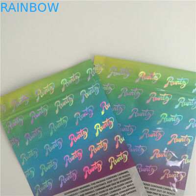 Hologram Printing Herbal Incense Packaging , Cookies Stand Up Plastic Pouch For Big Als Exotic