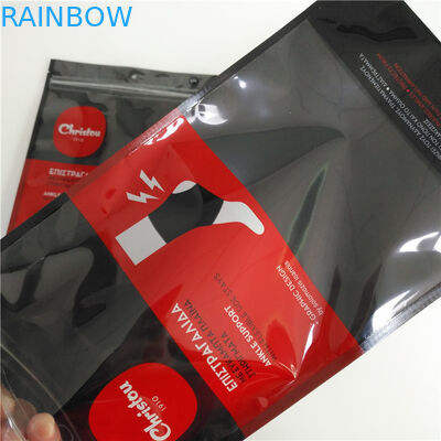 k Printed Plastic Bags Clear Window Underwear Packaging Black Doy Pack For Socks