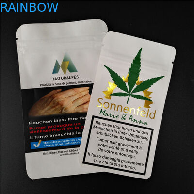 THC CBD Gummies Herbal Incense Packaging Biodegradable White Kraft Bags Food Pouches