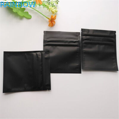 Child Proof Mylar Zip Lock Bags Plastic Matte Black Gummy Candy Weed Packaging