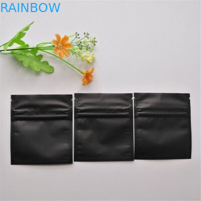 Child Proof Mylar Zip Lock Bags Plastic Matte Black Gummy Candy Weed Packaging