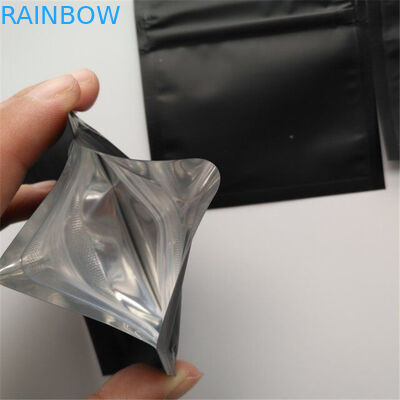 Child Proof Mylar Zip Lock Bags Plastic Matte Black Gummy Candy Weed Packaging