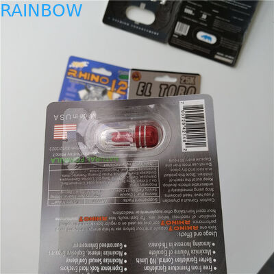 3D Card Blister Pack Packaging Custom Printed Paper Card Rhino 7 Jaguar 30000 Sex Pill Pack
